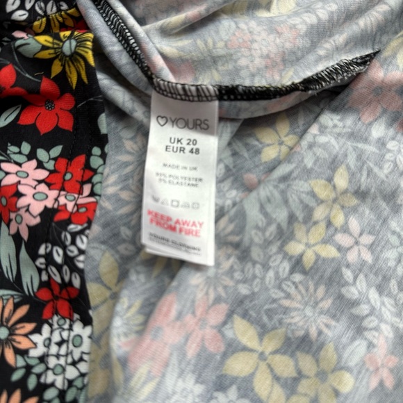 Size 20 floral midi dress long sleeve black - Picture 3 of 3